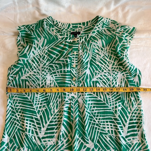 Women’s Talbots Green Top White Print Size 12 Polyester - Picture 4 of 10